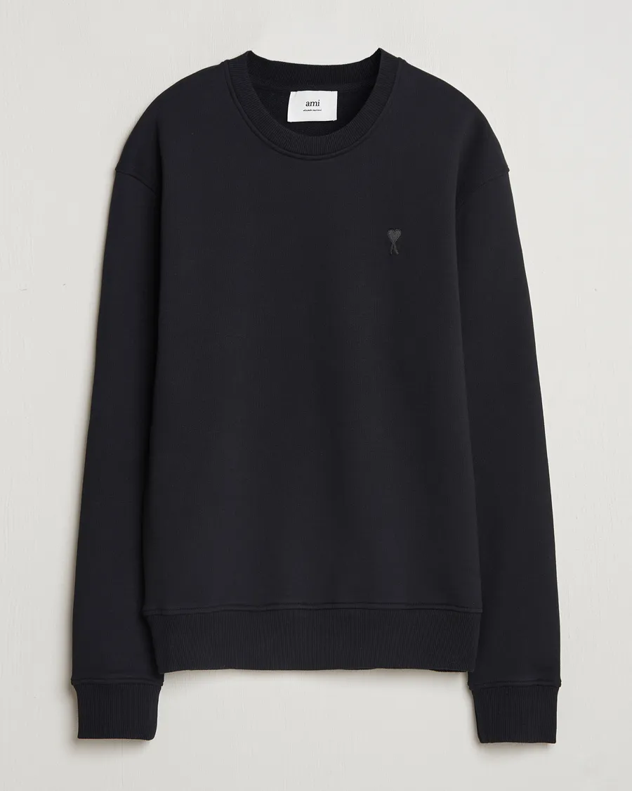 AMI Tonal Heart Logo Sweatshirt Black