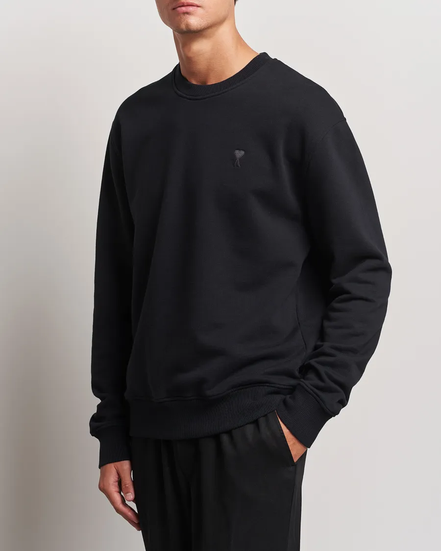AMI Tonal Heart Logo Sweatshirt Black