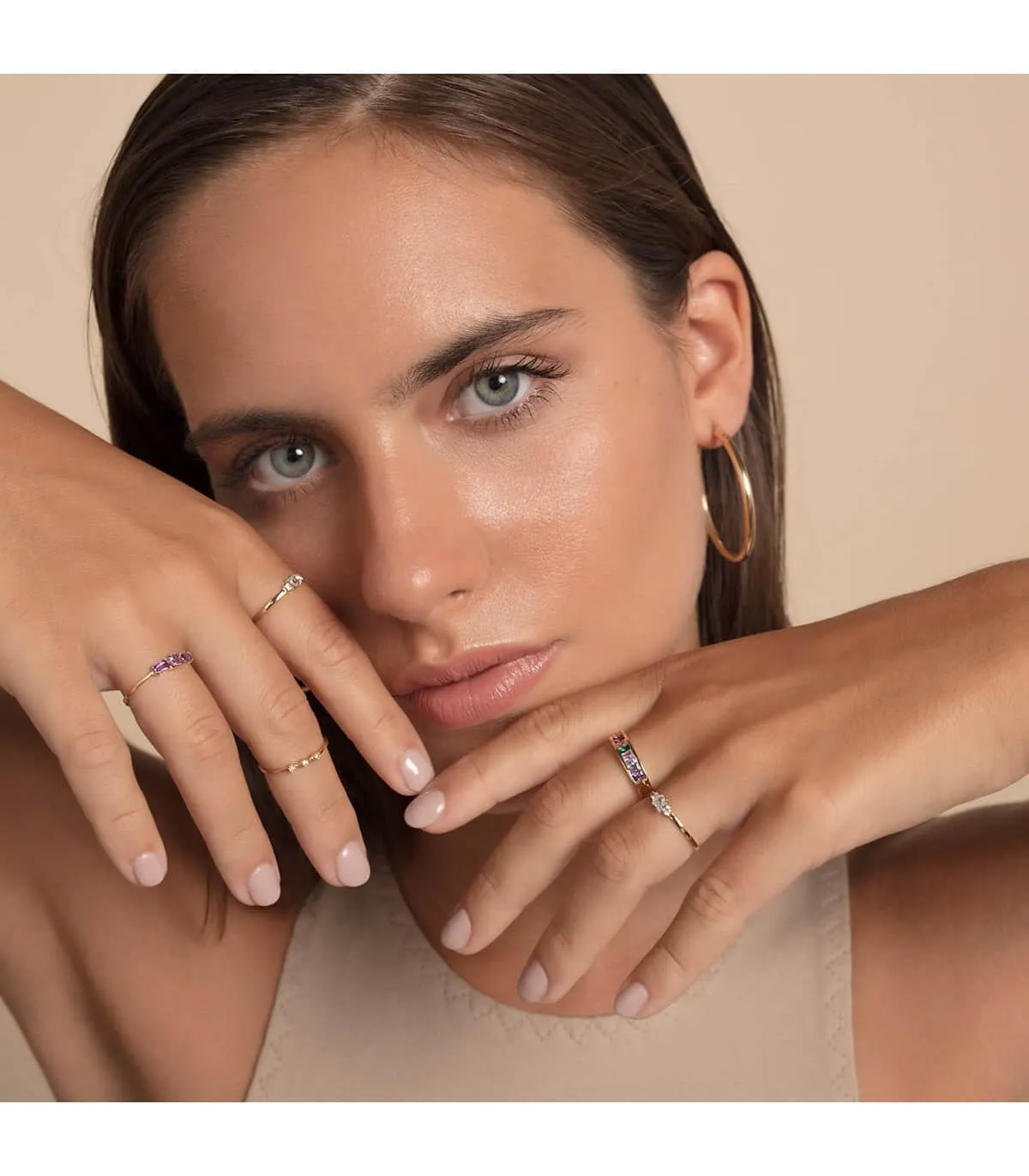 Anillo Queen Amatista Oro Amarillo 18K
