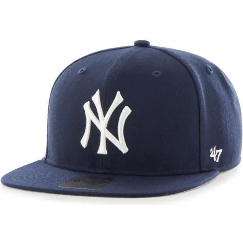 Gorra plana azul marino snapback lisa de MLB New York Yankees de 47 Brand