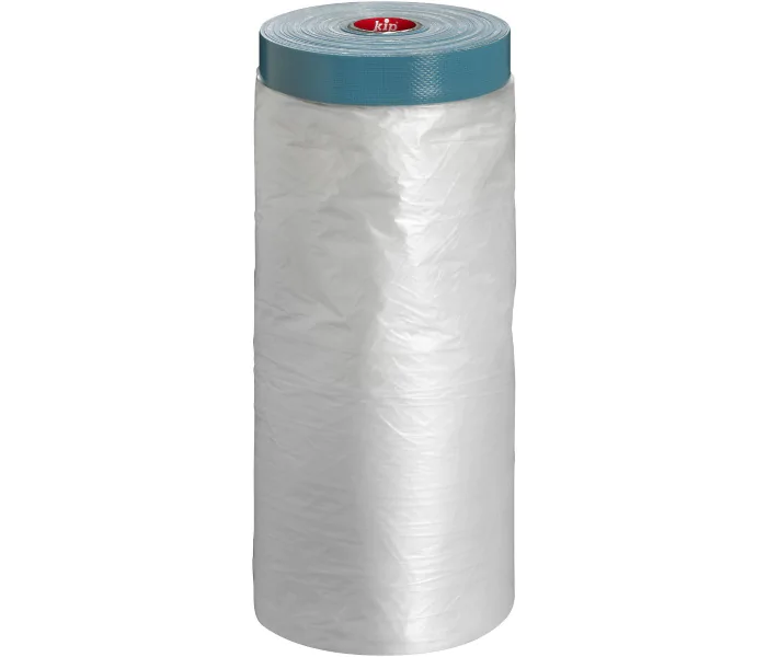 Kip 3833 Rollo de plástico para enmascarar + Cinta textil - 2600mm x 17 metros