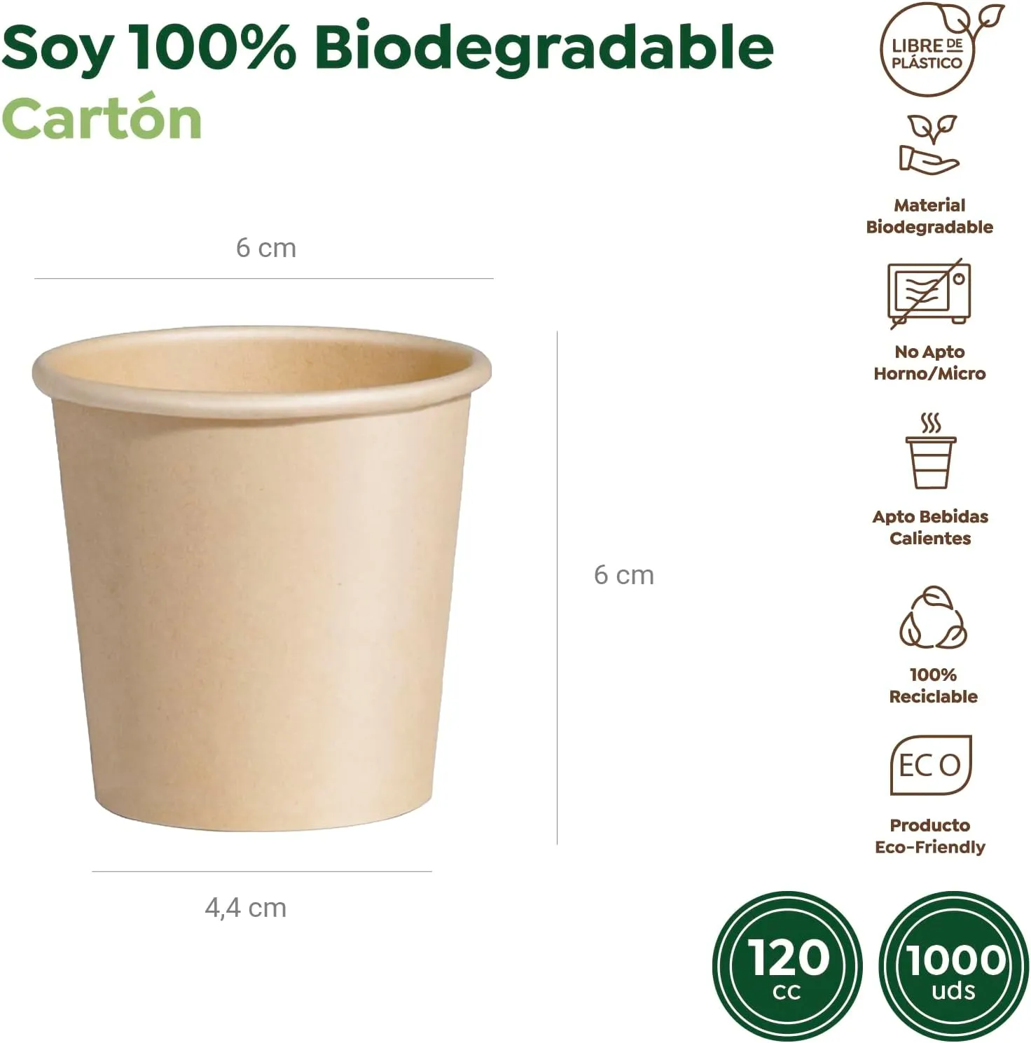 MAXI PRODUCTS -200 unidades Vasos Café Desechables - Vasos Cartón - Vasos Desechables Catering - Vasos Café para Llevar - Vasos 