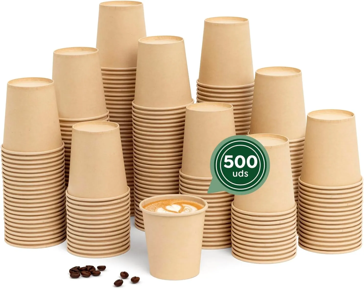 MAXI PRODUCTS -200 unidades Vasos Café Desechables - Vasos Cartón - Vasos Desechables Catering - Vasos Café para Llevar - Vasos 
