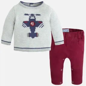 Mayoral Conjunto Pack de bebé Niño 2534 GRIS-GRANATE CORDONETS
