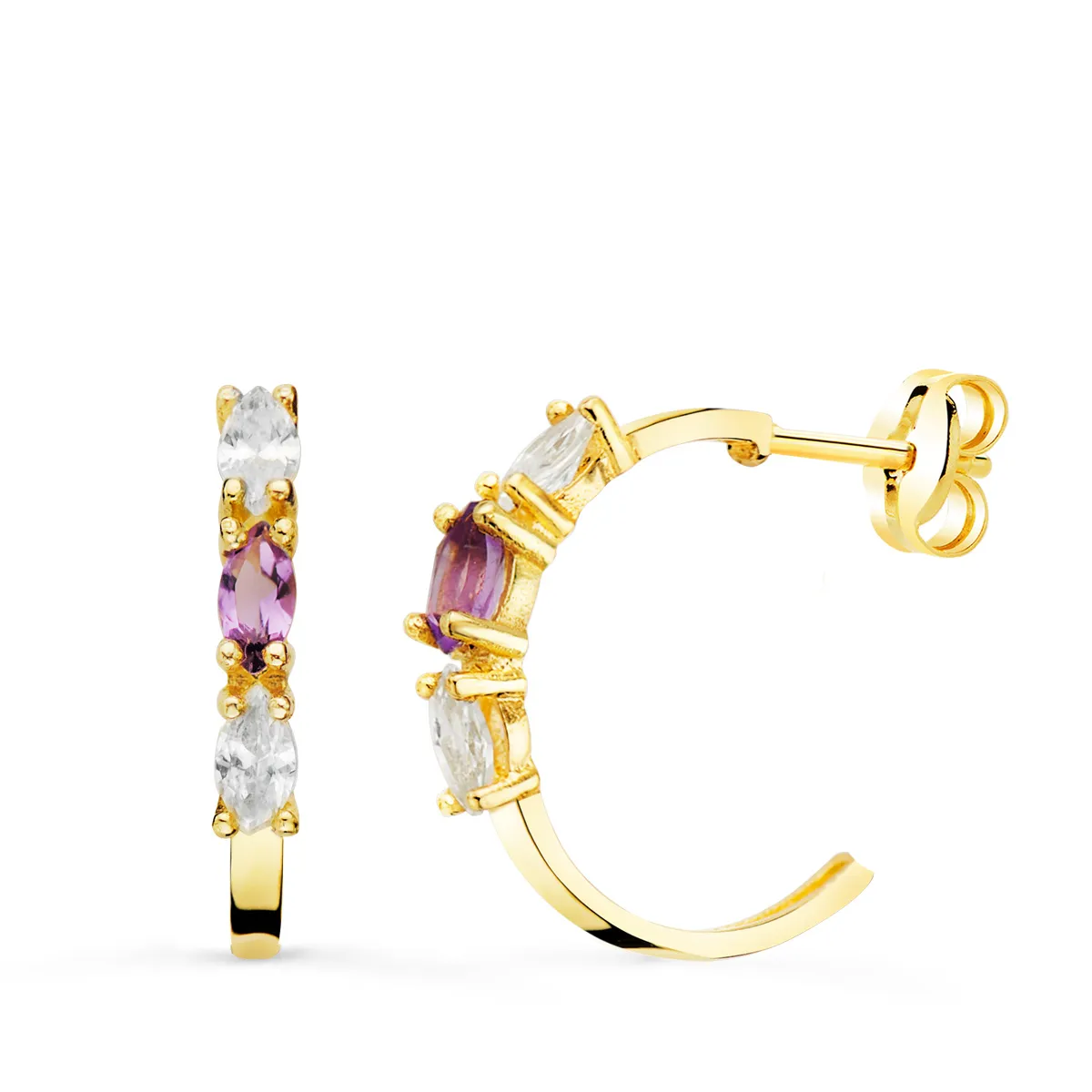 Pendientes Oro Amatista