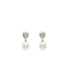 Pendientes perla colgante con motivo