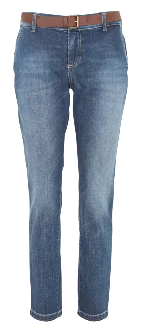 PLEASE Pantalón chino de mezcla de algodón en azul