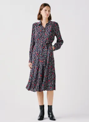 RDANYA - Vestido camisero estampado en azul