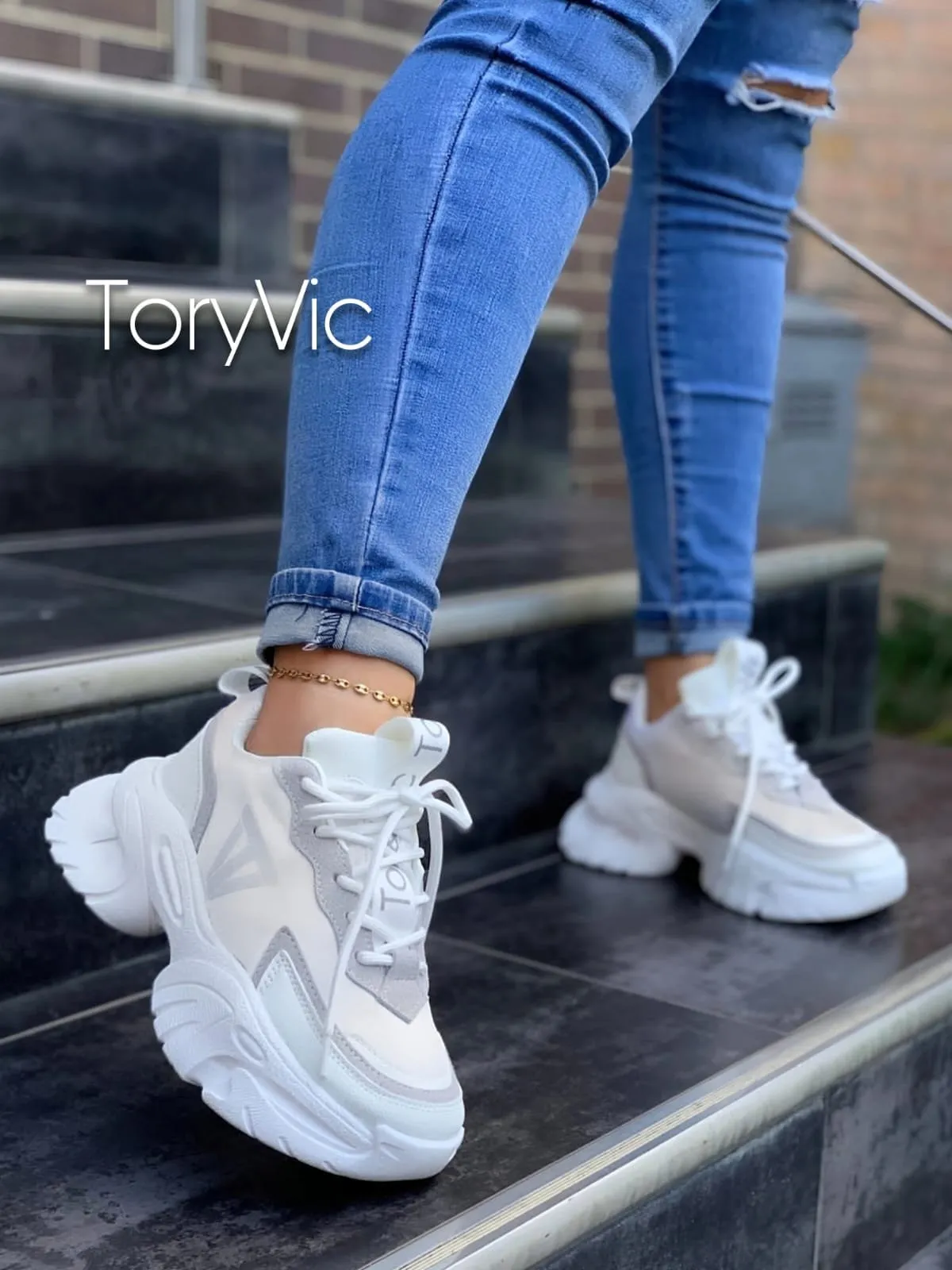 Tenis de mujer – Dublin blanco plata