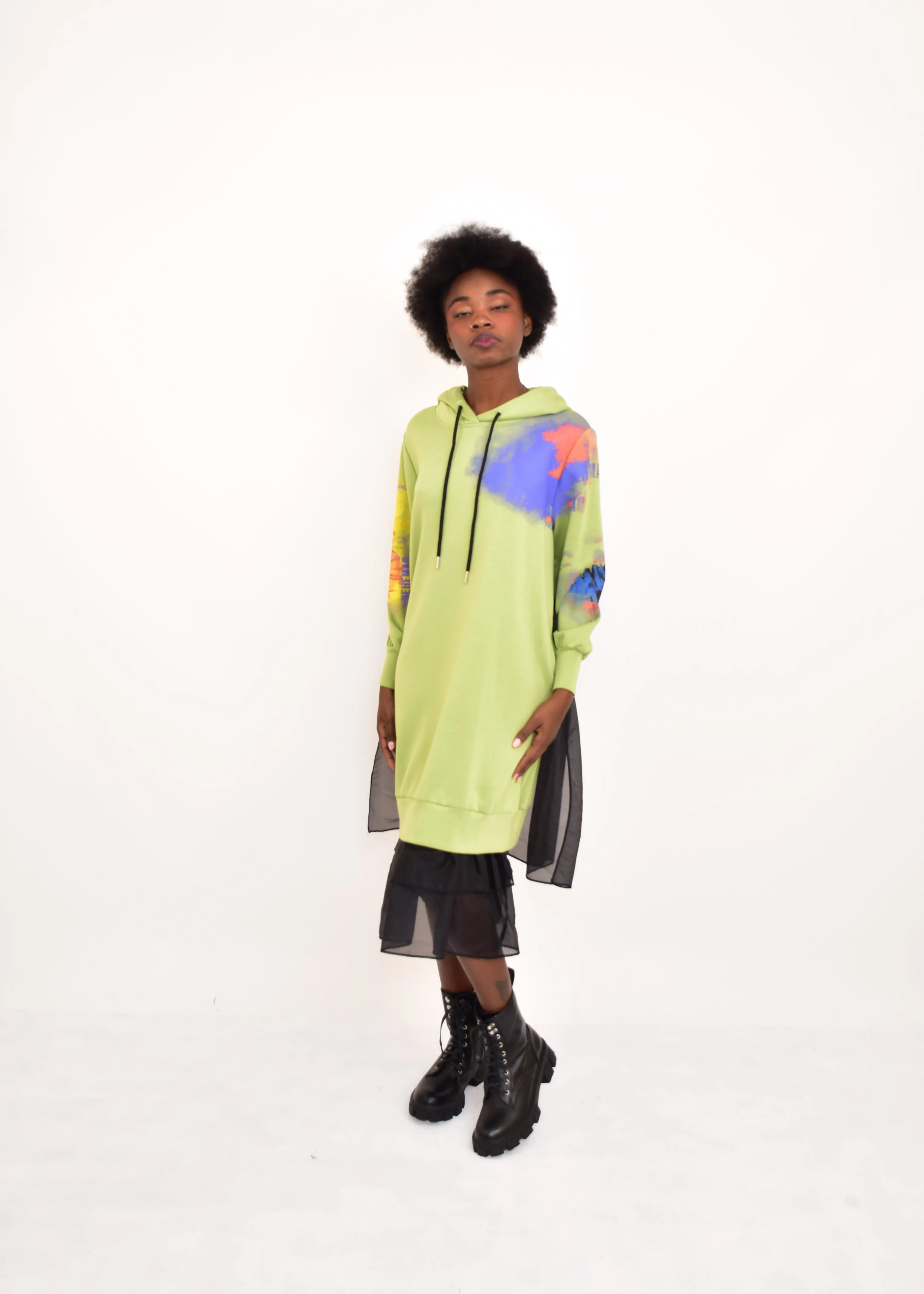 VESTIDO ALGODN TUL-PISTACHO