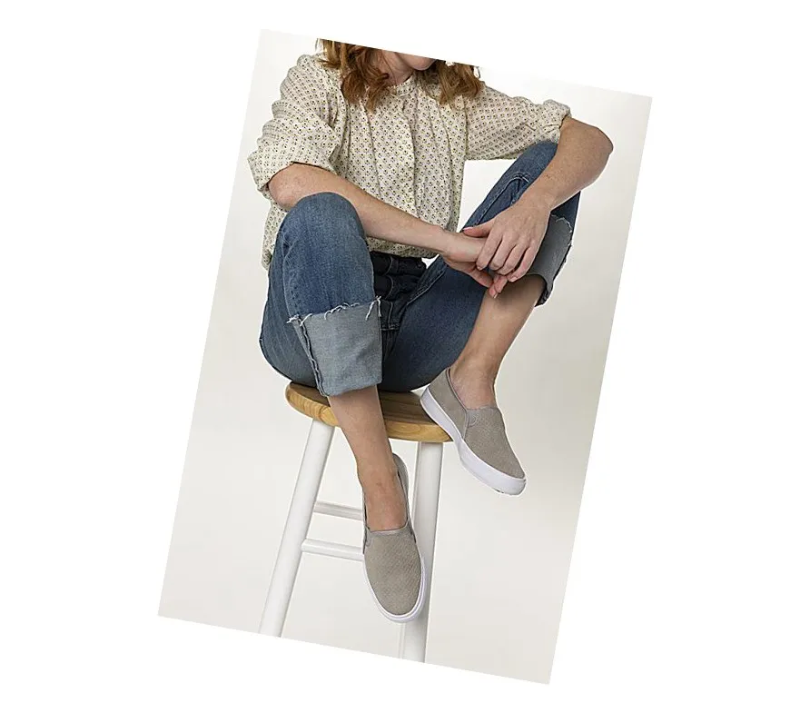 Zapatos Slip On Keds Double Decker Perf Gamuza Mujer Gris Coqueto – Zapatos Slip On